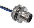 Rundsteckverbinder, M12, Stecker, Gerade, Pole - 5, Schraubanschluss, Panelmontage, 100mm